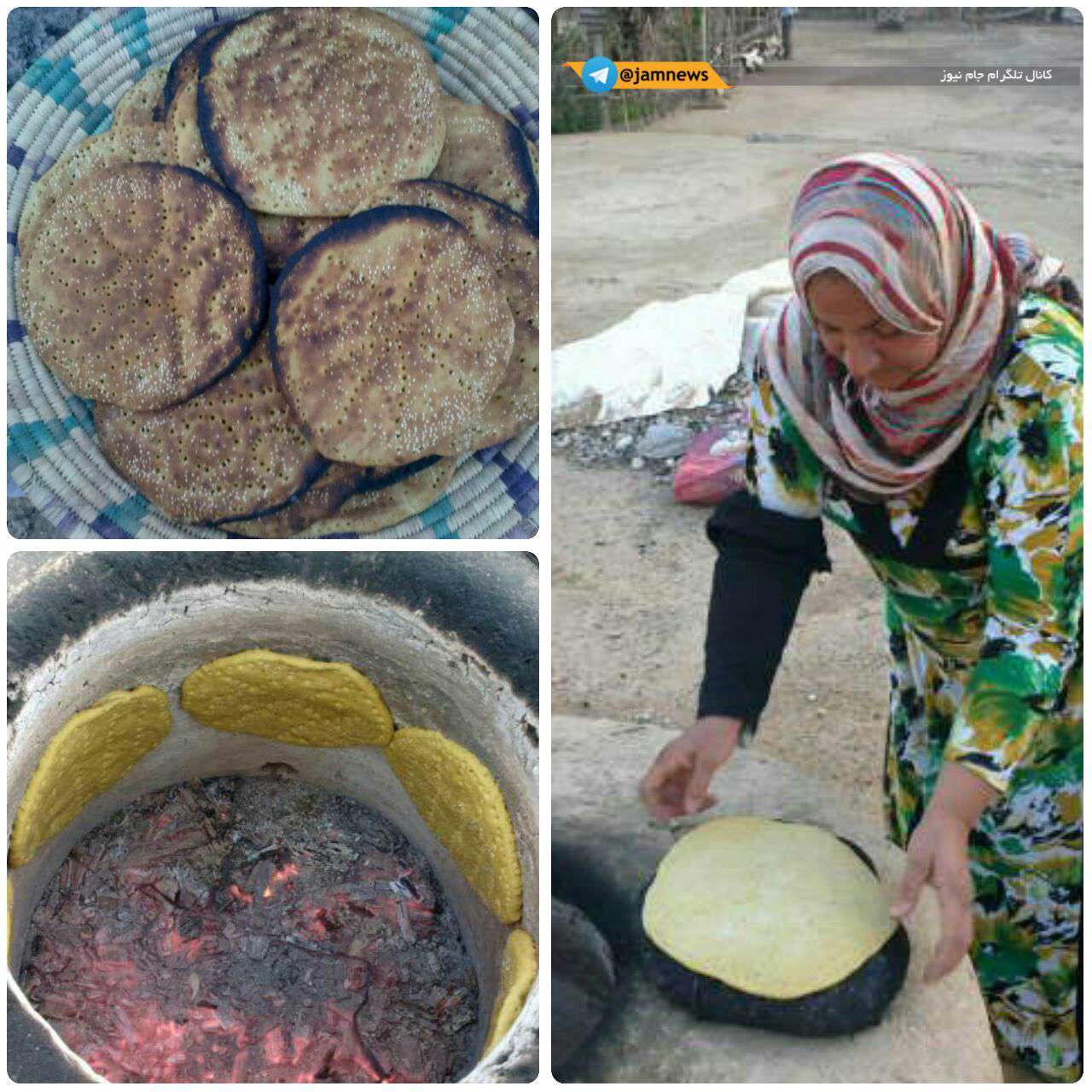 نان لذیذ محلی به نام گرده که در استان بوشهر در تنور گِلی پخت می‌شود
